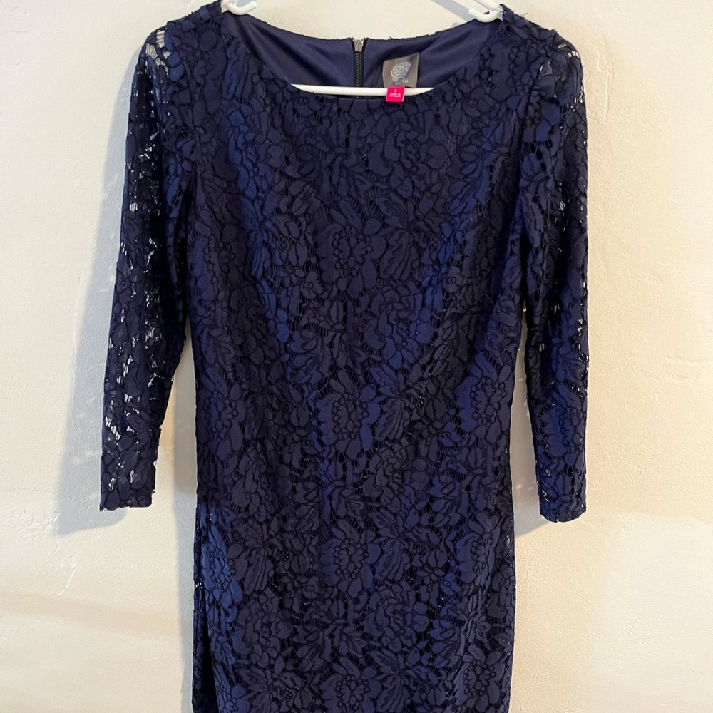 Vince camuto navy blue mini dress